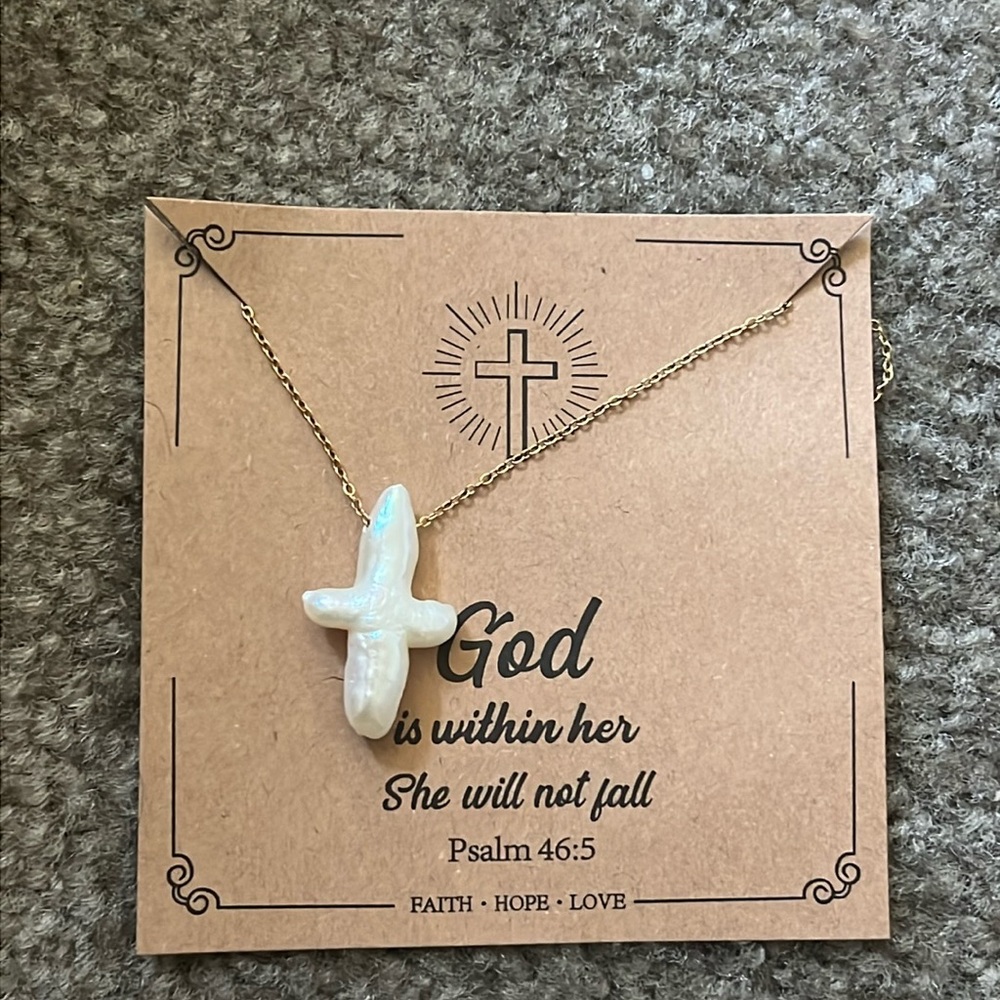 Pearl cross necklace